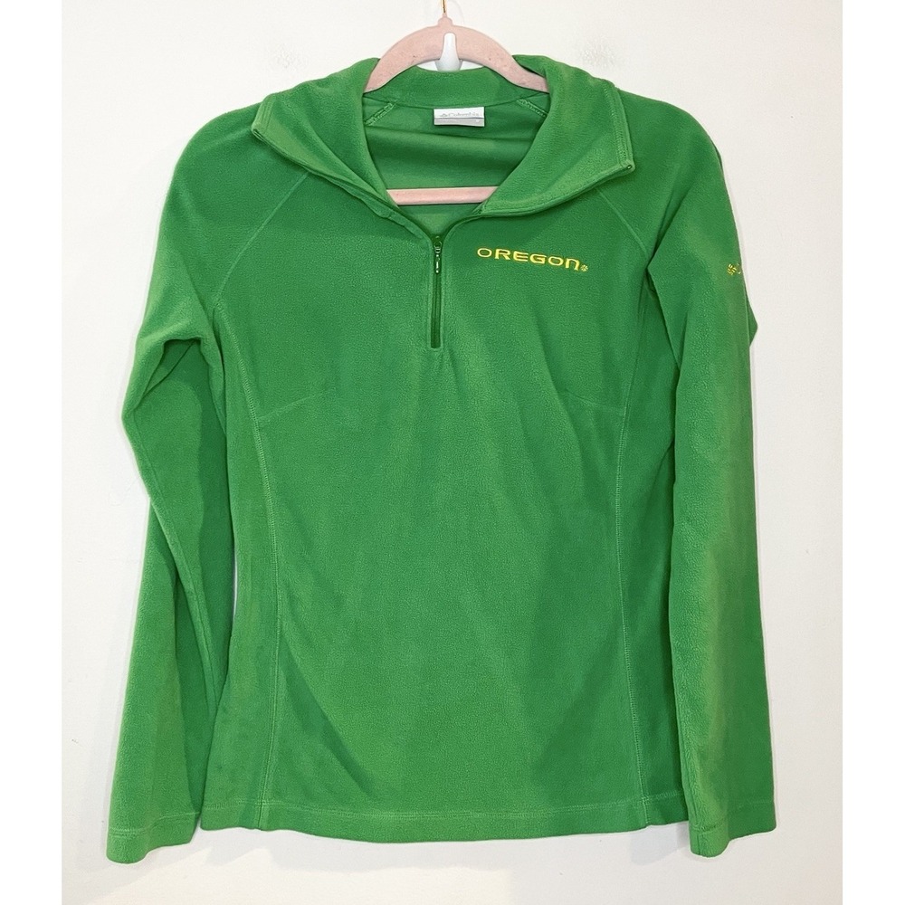 Columbia Oregon Ducks Women's 1/4 Zip Polartec Fleece Jacket Lightweight Size S